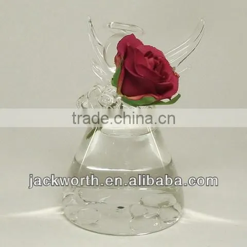 Glass angel flower vase