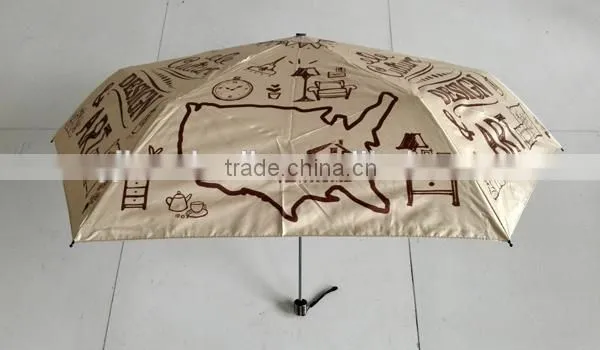 19" Pencil Folding Umbrellas Printed for Wemen