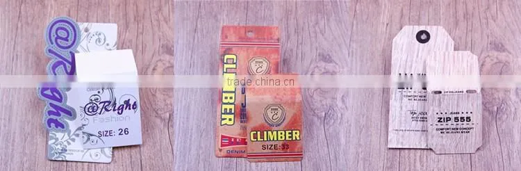 Kraft perforated animal jean hang tags with your own logo