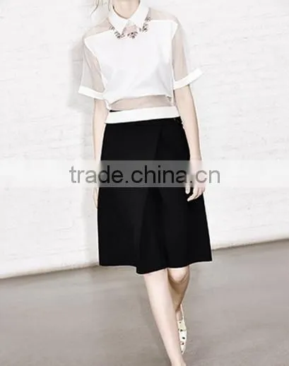 2016 Fashion White Blouse For Women With Western Style