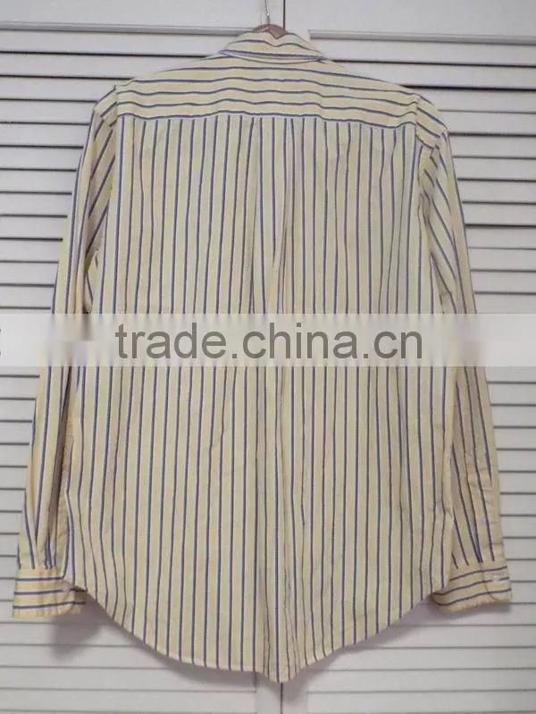 long sleeve casual cotton striped men's dress shirt