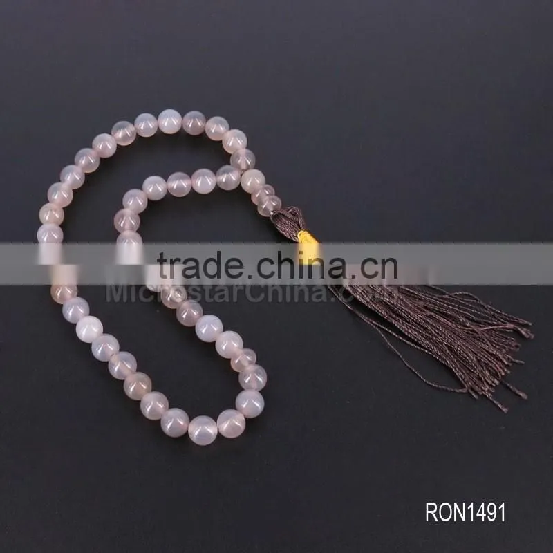 Allah misbaha cheap tasbih muslim small size 8mm grey agate prayer beads tesbih