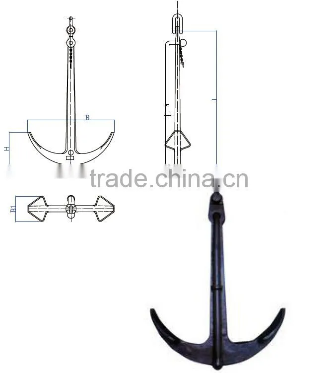 Marine anchor japanese stockless anchor