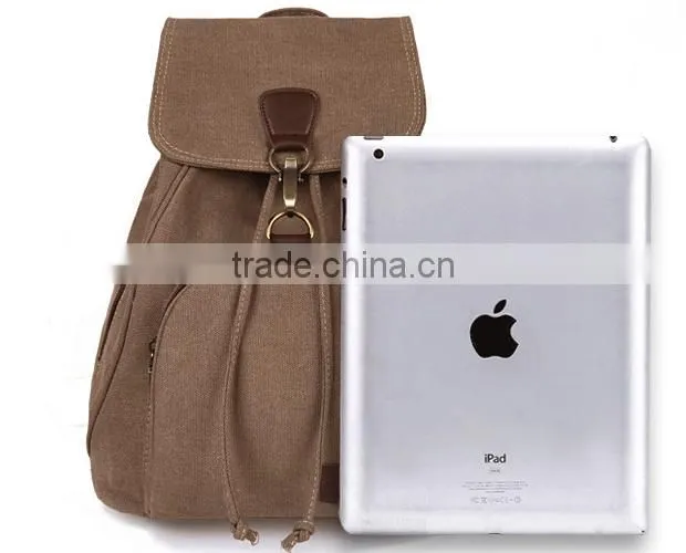 Hot selling custom canvas drawstring backpack bag