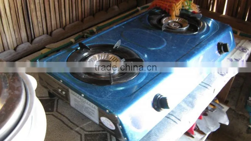 OEM best price portable double burner biogas stove for cooking