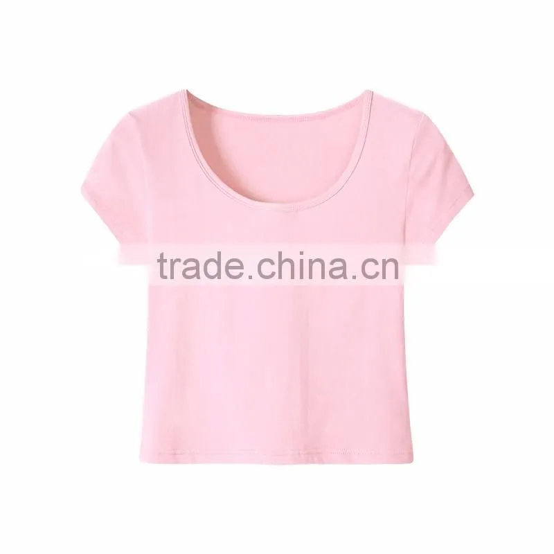 China factory whlesales women clothing blank short sleeve solid colord sexy t-shirt / t shirs /tshirs with soft fabric
