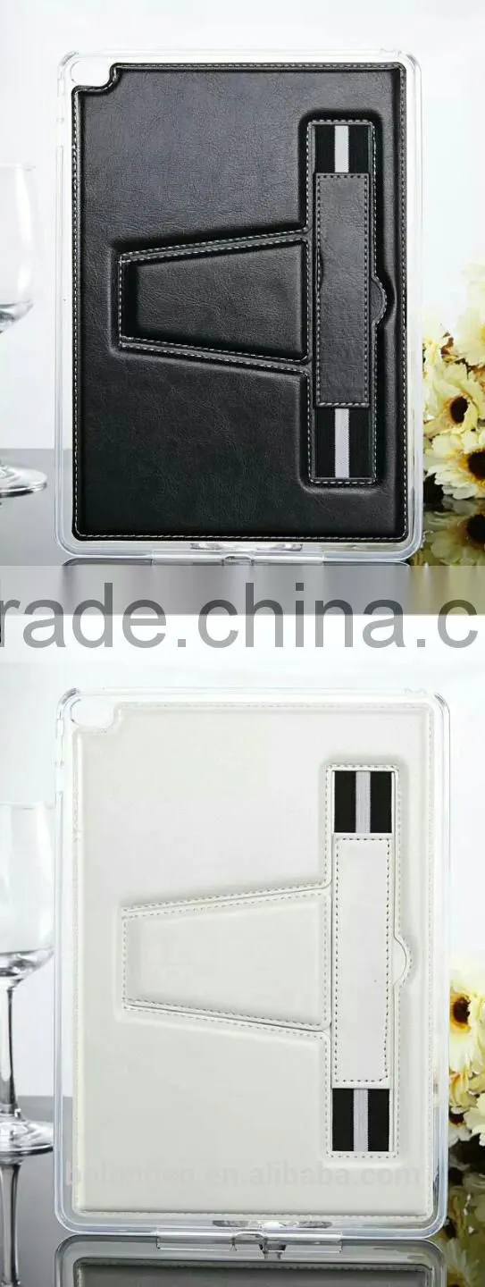business style foldable tpu surface cover as holder connection TPU back cover case with elastic band stand function for tab