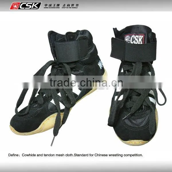 International match Genuine leather wrestling shoes