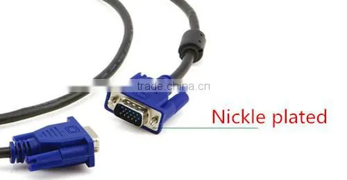 Ferrite Cores Nickel Plated VGA HD15 Male to Male Cable (6 Feet)