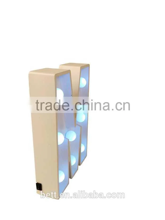 Yellow warm light color marquee letter light for wedding and room decoration