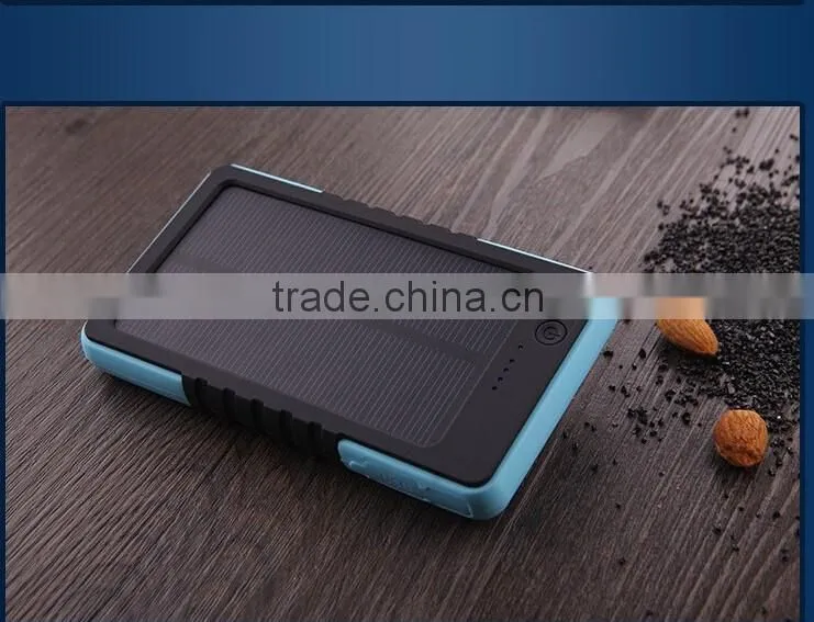 Made in china waterproof solar mobile charger solar battery charger 8000mah