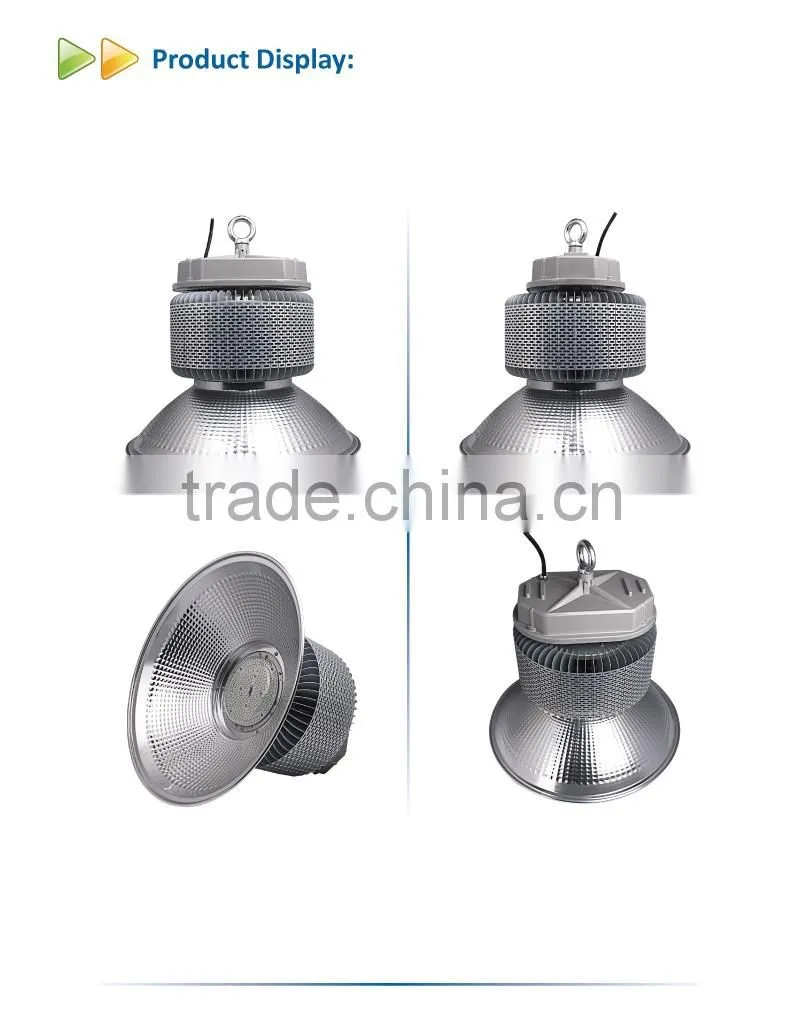 2016 lens angle 120 silver 1070 aluminum heatsink 3030SMD industral 200w led high bay light
