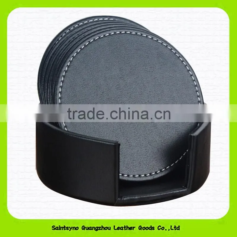 15012 Promotional Gift Eco-friendly leather Coffee Cup Mat Wholesale Coffee Tea Cup Coaster
