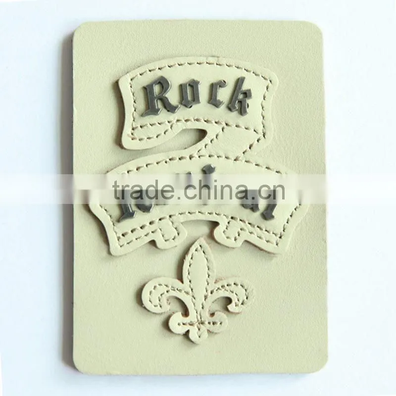 fashion metal leather label