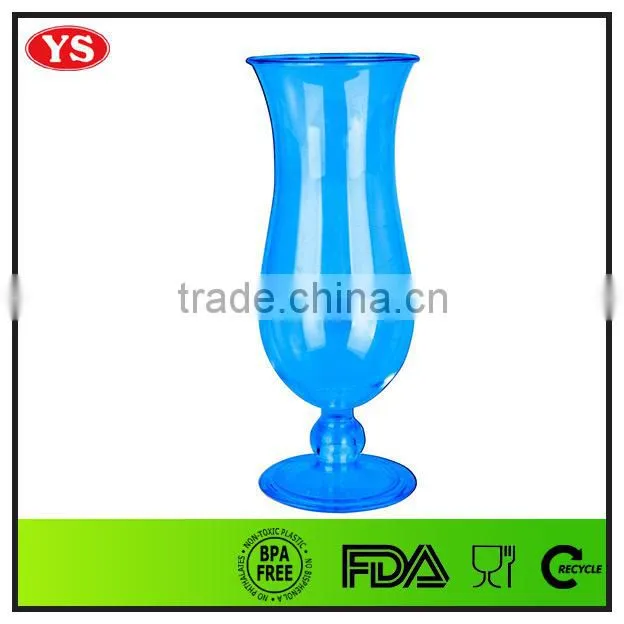 Promotional 14 oz clear plastic hurricane glasses for drinking