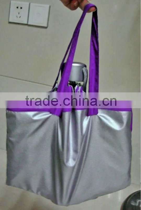 F250D popular 3 folding lady shopping bag umbrella with UV