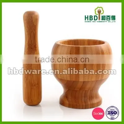 Eco-friendly Wood Mortar and Pestle set for kitchen