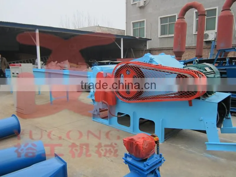 Large capacity drum wood chipper for wood pellet making line