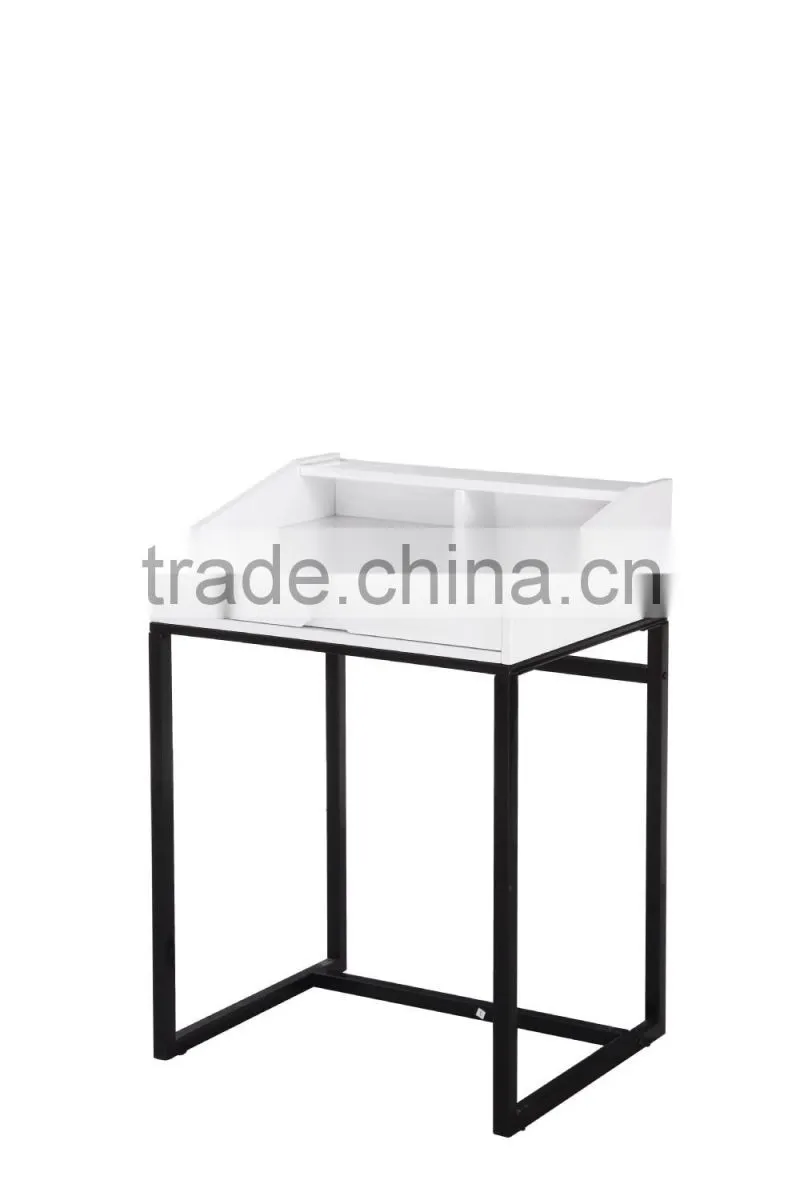 wood top chrome leg desk