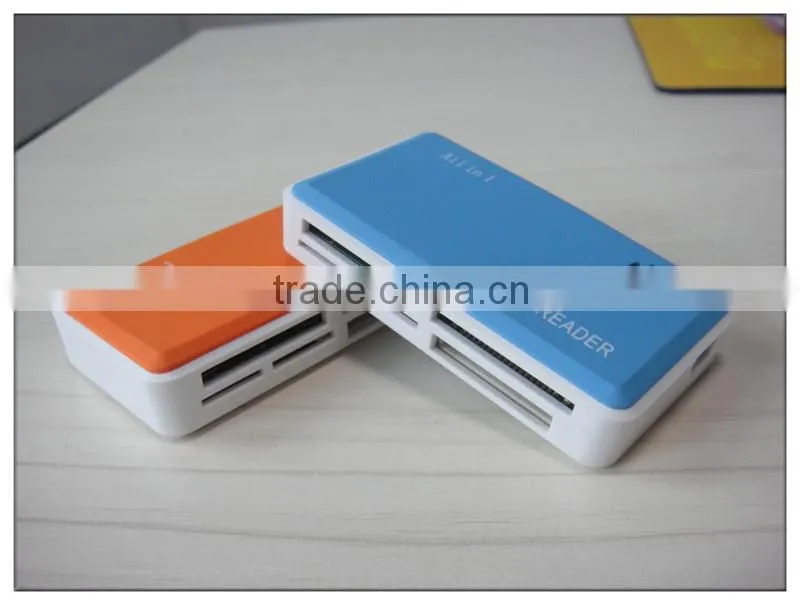 2015 best selling all in 1plastic colorful card reader writer with 4 ports(OS-CR114)