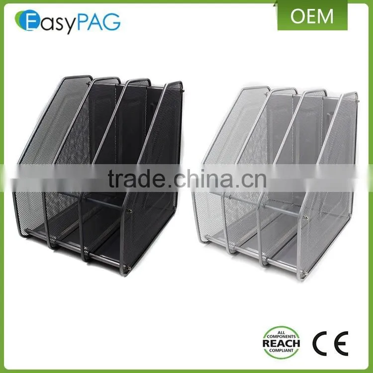 EasyPAG 3 compartment assemble metal wire mesh desktop magazine rack