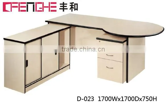 hot selling wooden office computer desk table with side table