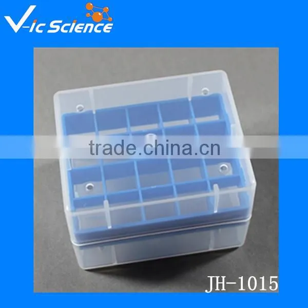 Lab using plastic cryovial tube box