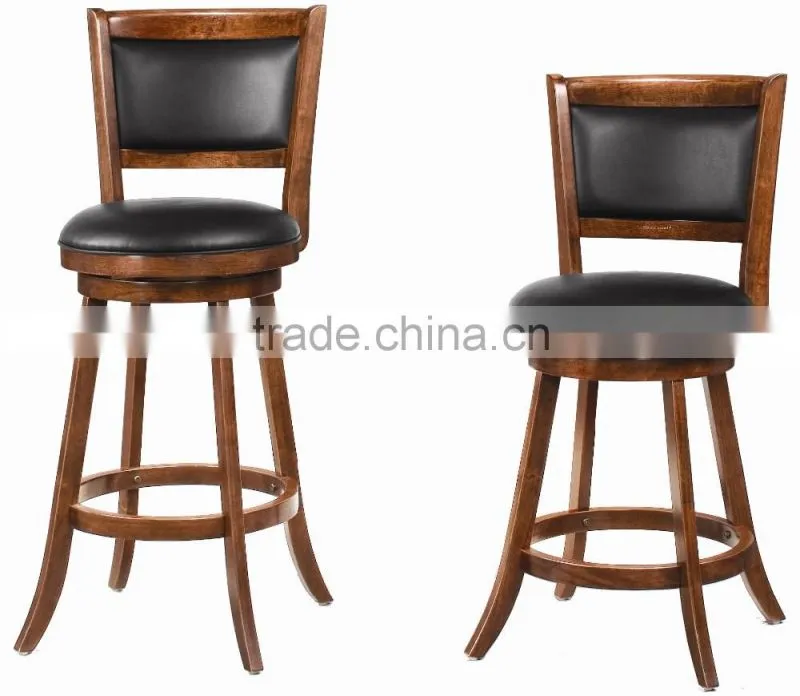 Vintage style bar furniture wooden swivel bar stool higt bar chair