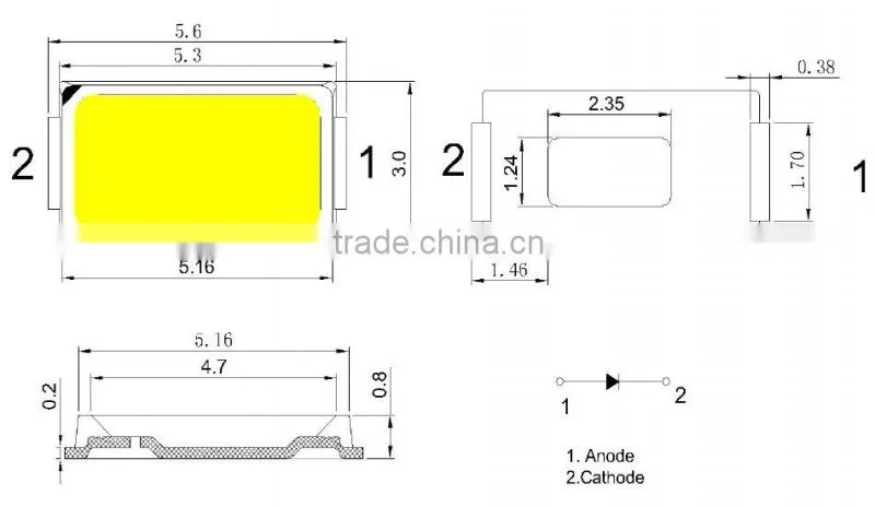 Super bright SMD LED 5630 white for lighting
