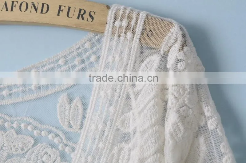 Hot sale short sleeve lace beach cardigan