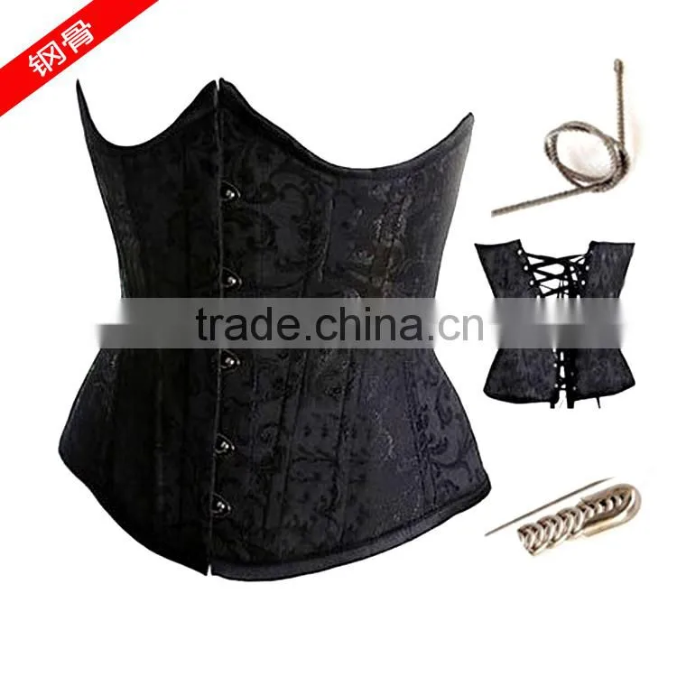 Plus Size 12 Steel-Boned Lingline Underbust Brocade Corset