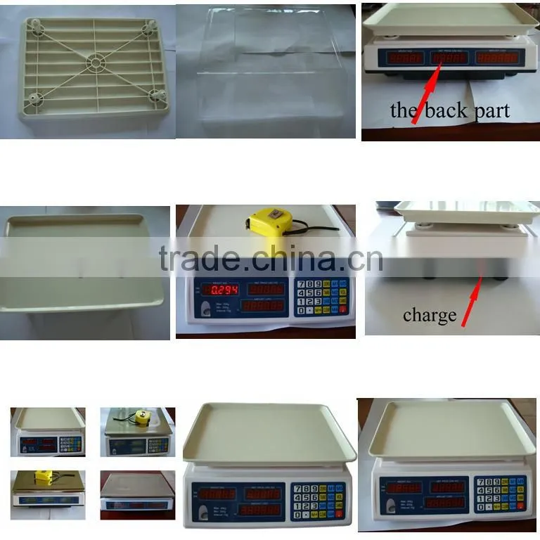 30 kg LED/LCD Digital Weighing Price Scale with Stainless Steel Pan