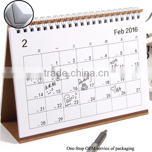 Wholesale chinese printed custom large paper wall calendar for 2016 new year gift desk calendars