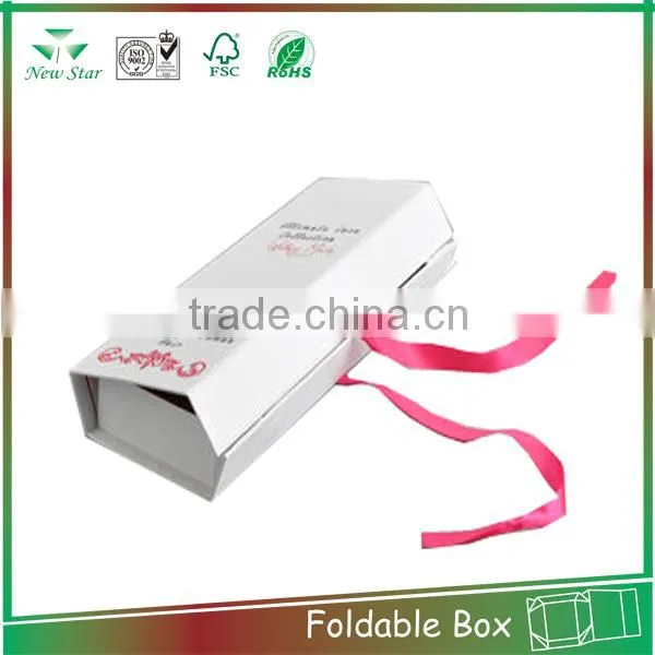 2015 white luxury cardboard paper foldable box