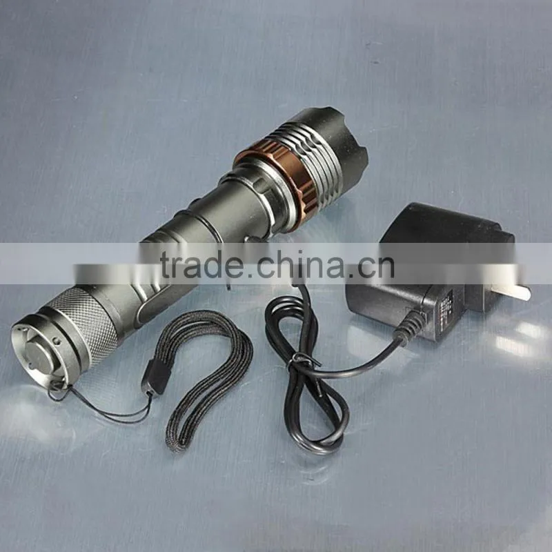 Cheap 2000lm 3 Mode Waterproof Lotus Head LED Flashlight Suit Gray