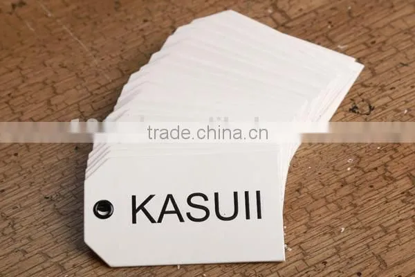 2016 China thick white cardboard wholesale embossing tags printing