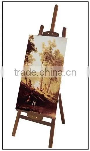in stock 1.45m brown pine wood painting display easel wholesale