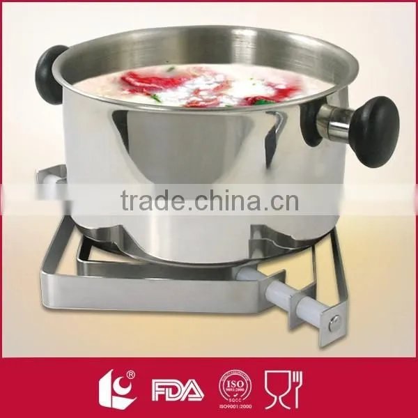 Stainless steel expandable metal pot holder with rubber feet