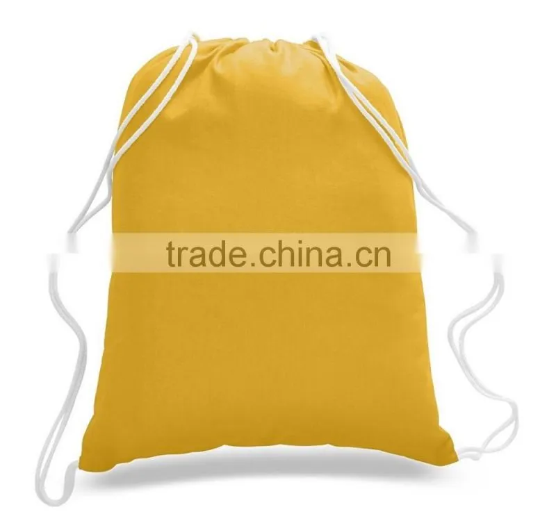 Promotion gift Blank Durable Canvas Cotton Drawstring Tote Bags