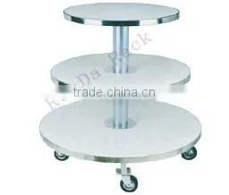 3 tie Clothing display stand/three tier glass assembly lines platform