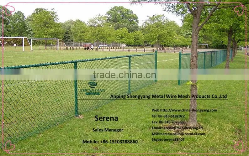 pvc coated green highway chain link fence / plastic chain link fence