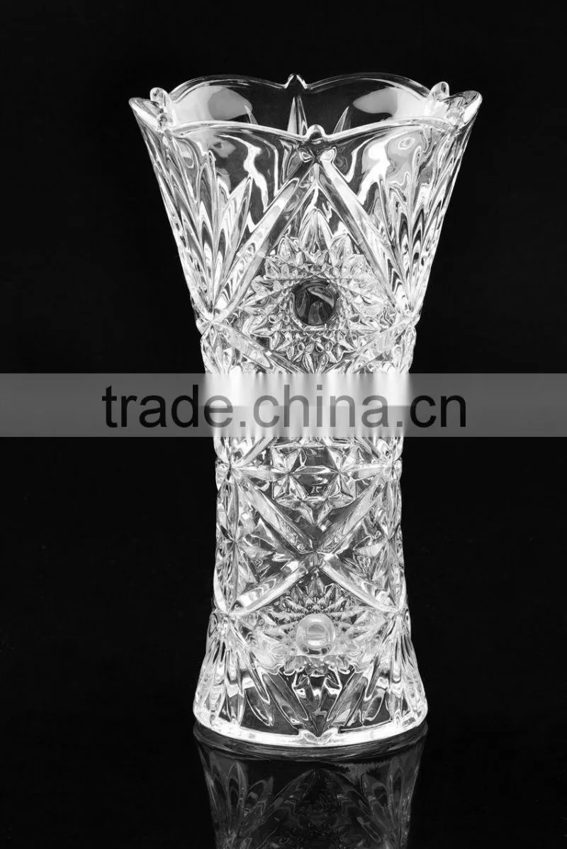 high quality carving crystal glass vase