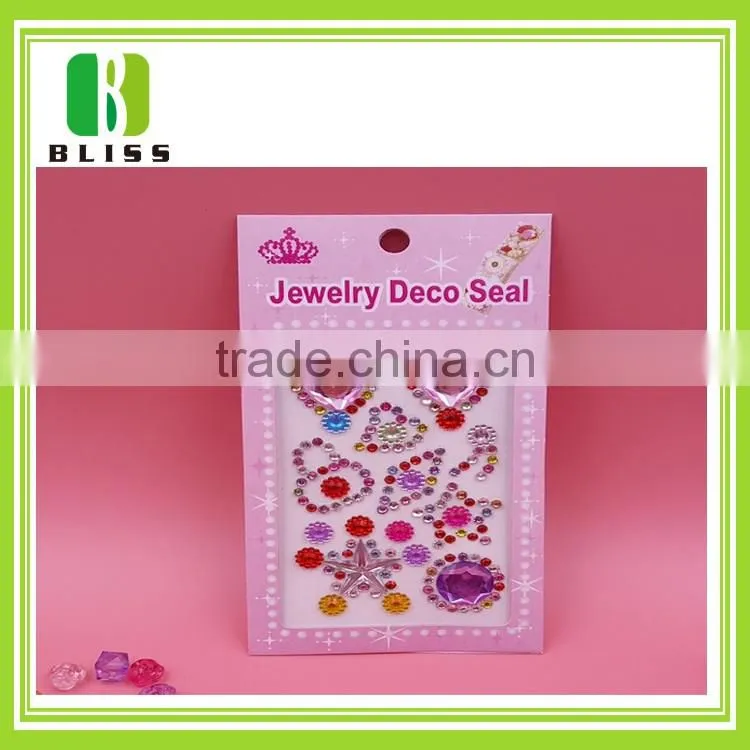 Custom design free samples shining diamond mobile sticker