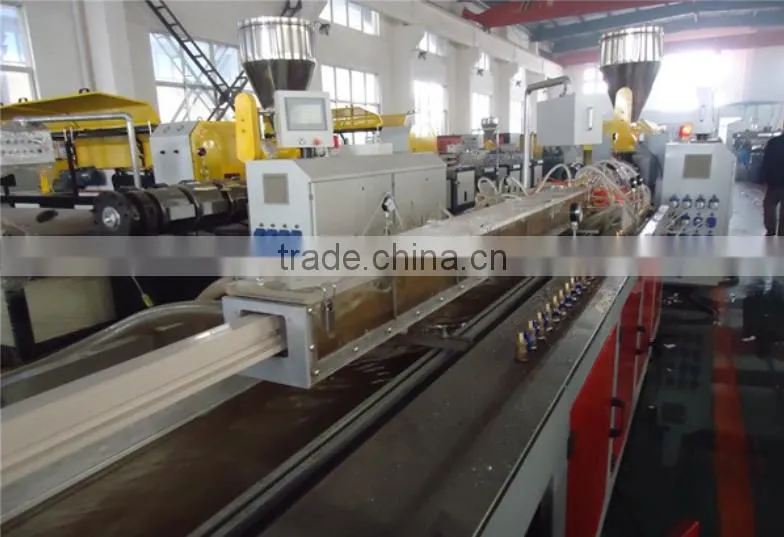 WPC pvc profile extrusion line/wpc pvc plastic door frame extrusion price