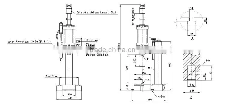 cheapest JULY best quality automatic single column pneumatic press