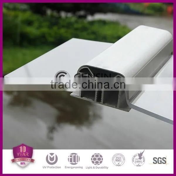 Gensin polycarbonate solid panel, standing-seam connection system
