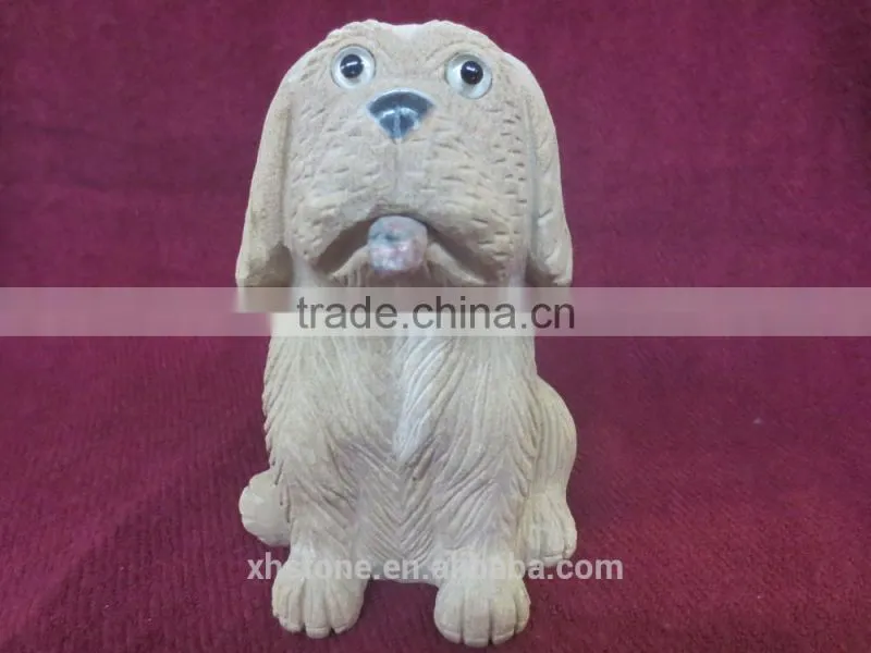 granite hand carved mini dog stone statue