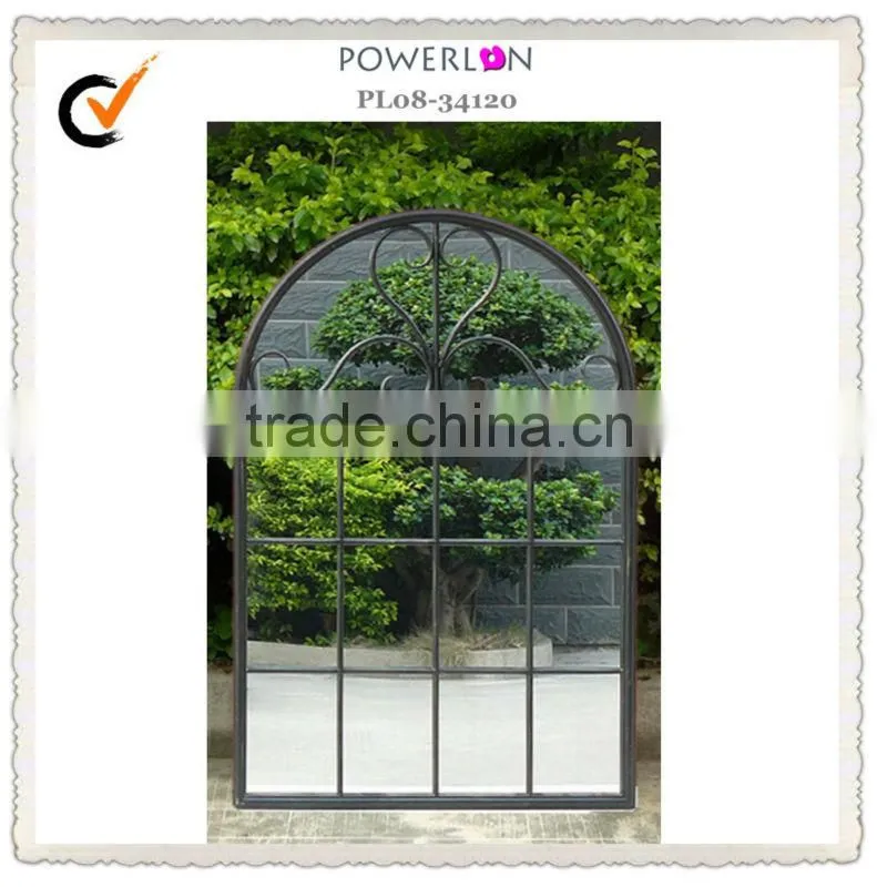 Small Antirust European Style Metal Framed Wall Mirror