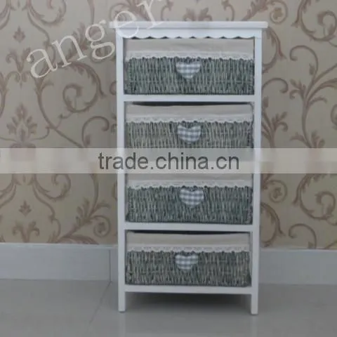 handmade neat with 4 tiers drawers white wicker drawer bathroom cabinet wicker cabinet