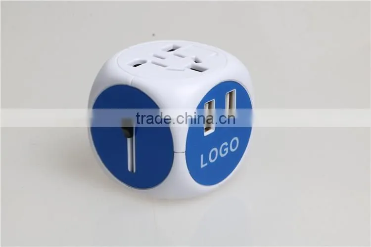 Newest Travel Adapter Universal Plug to American Power Adapter With double USB port 250V 2500Ma Universal Travel
